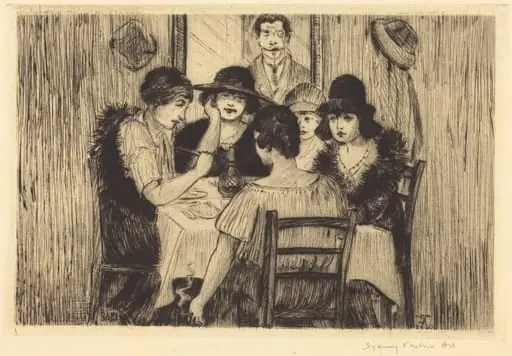 A Luncheon Party, by Sydney Vacher, ink, 1921