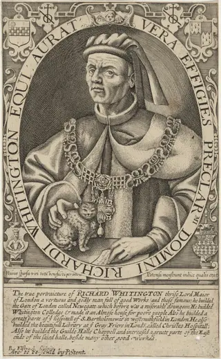 Sir Richard Whittington, by Renold Elstrack, ink, 1598