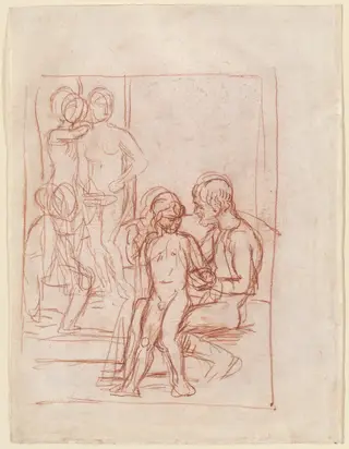 The Golden Age I, by Hans von Marées, chalk, 1879
