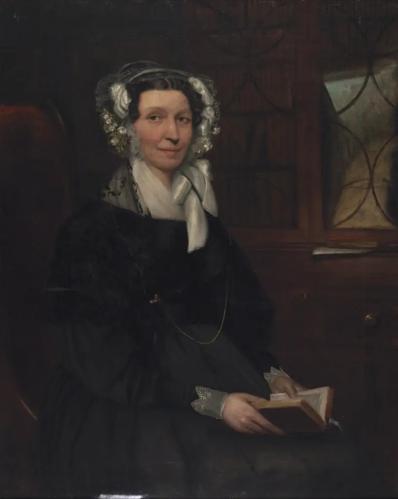 Mrs Janet Davies, Fronheulog, Llandderfel, by Hugh Hughes, oil, 1840
