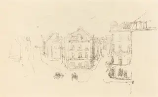 Trial Sketch: Grand Rue, Dieppe, by James McNeill Whistler, ink, 1891