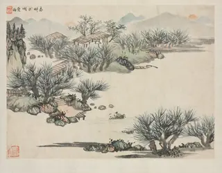 Landscape Album in Various Styles: Spring Plowing, by Zha Shibiao, unspecified, 1692