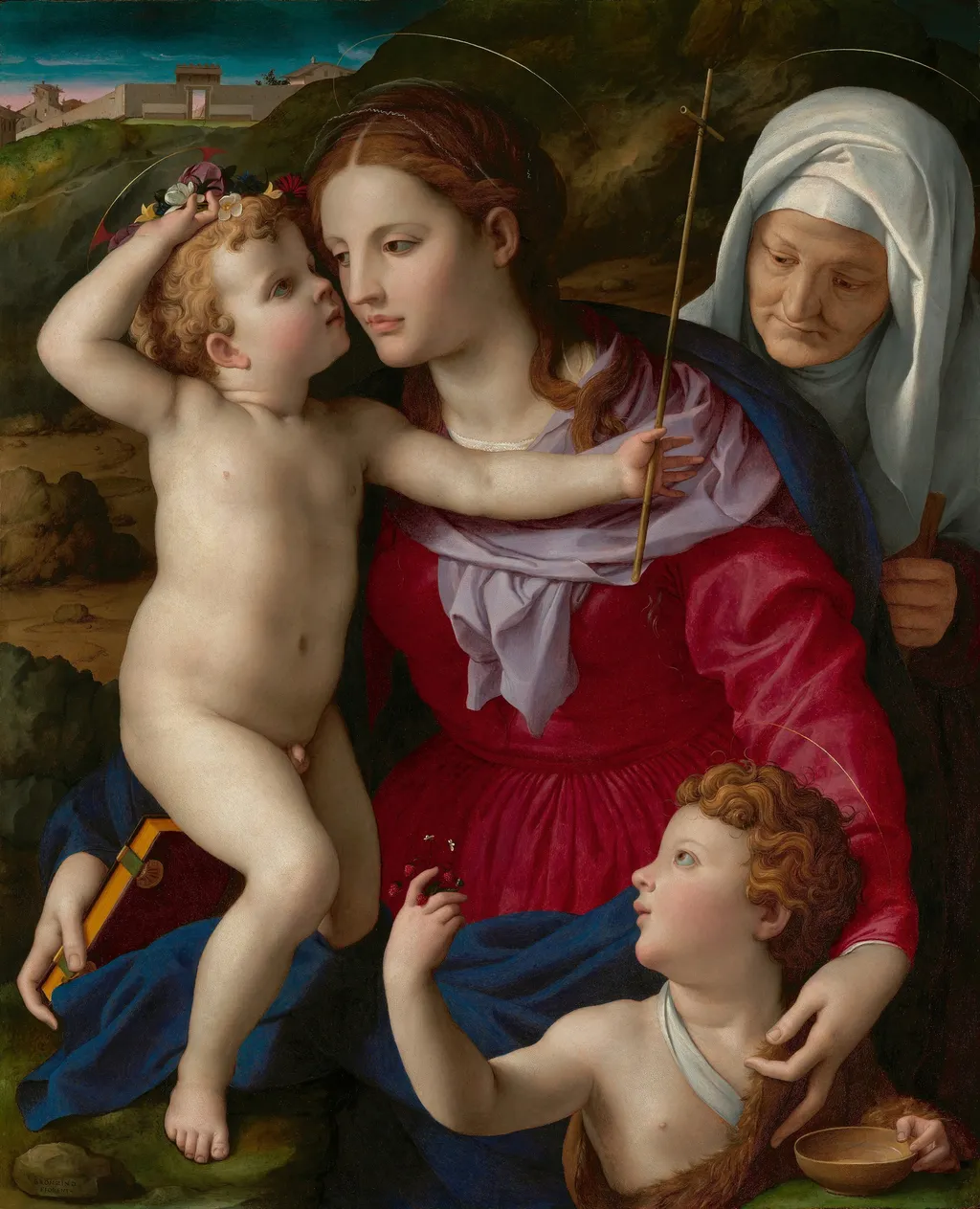 Virgin and Child with Saint Elizabeth and Saint John the Baptist, by Bronzino, oil, 1542