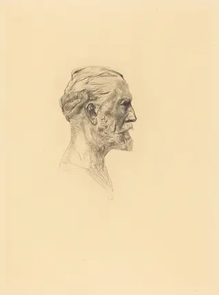 Antonin Proust, by Auguste Rodin, ink, 1885