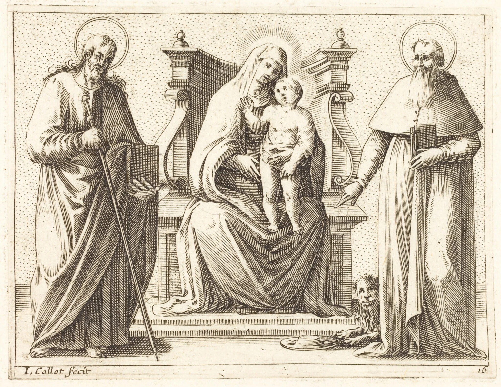 Virgin and Child with Saints James and Jerome, detail