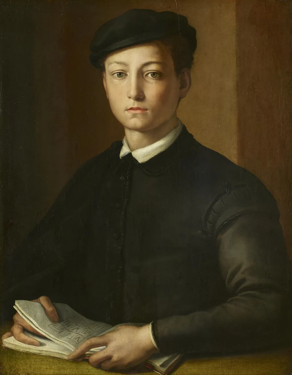 Portrait of a Young Man, by Bronzino, paint, 1560