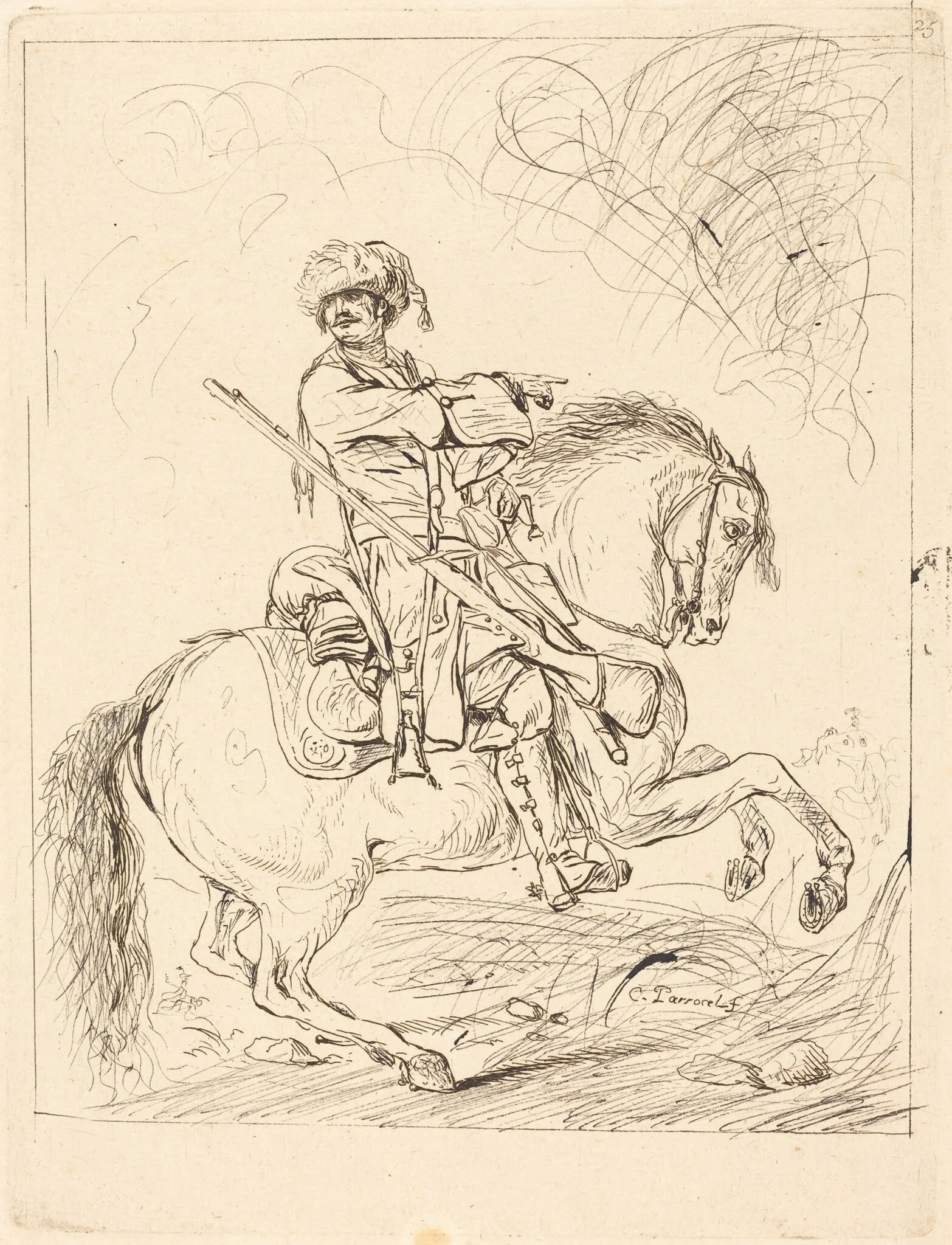 A Dragoon on Horseback, detail
