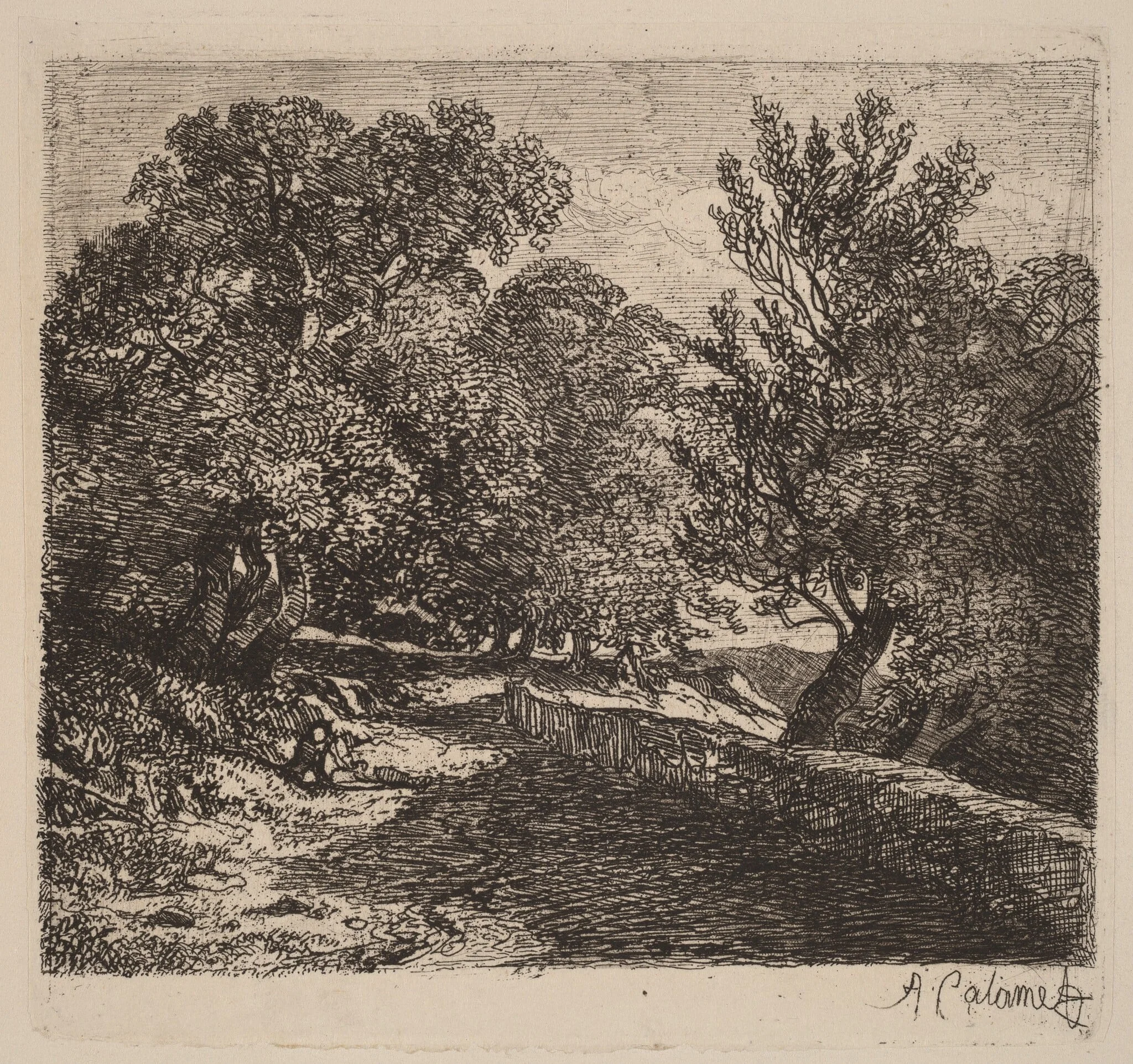 Man Resting by a Stone Wall, detail