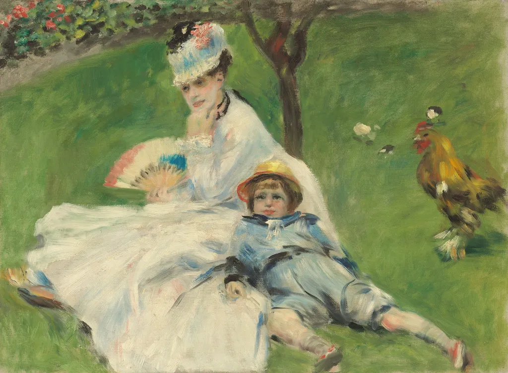 Camille Monet und ihr Sohn Jean in Argenteuil, by Auguste Renoir, oil, 1874