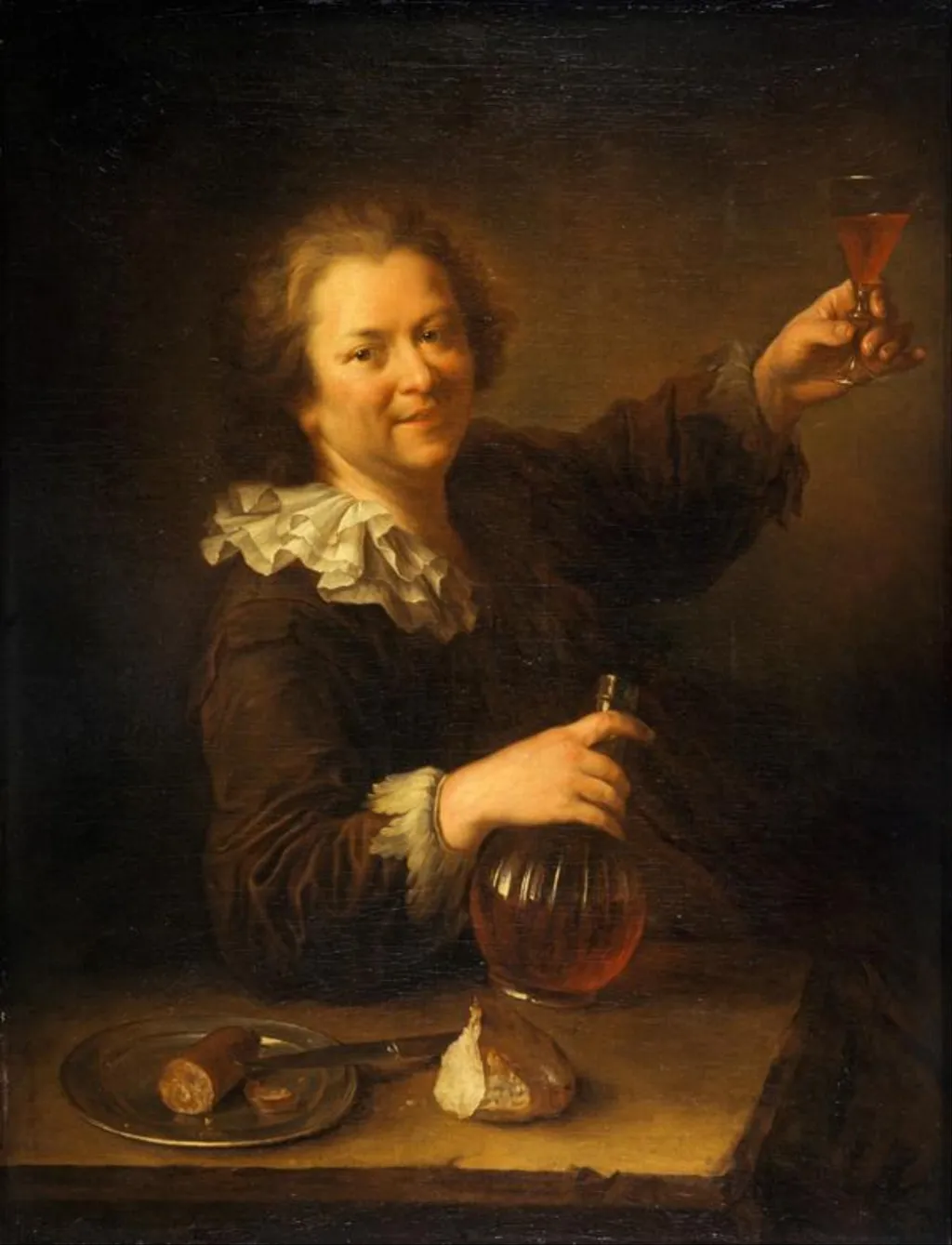 Self-portrait as a Drinker ('The Toper'), by Alexis Grimou, oil, 1732