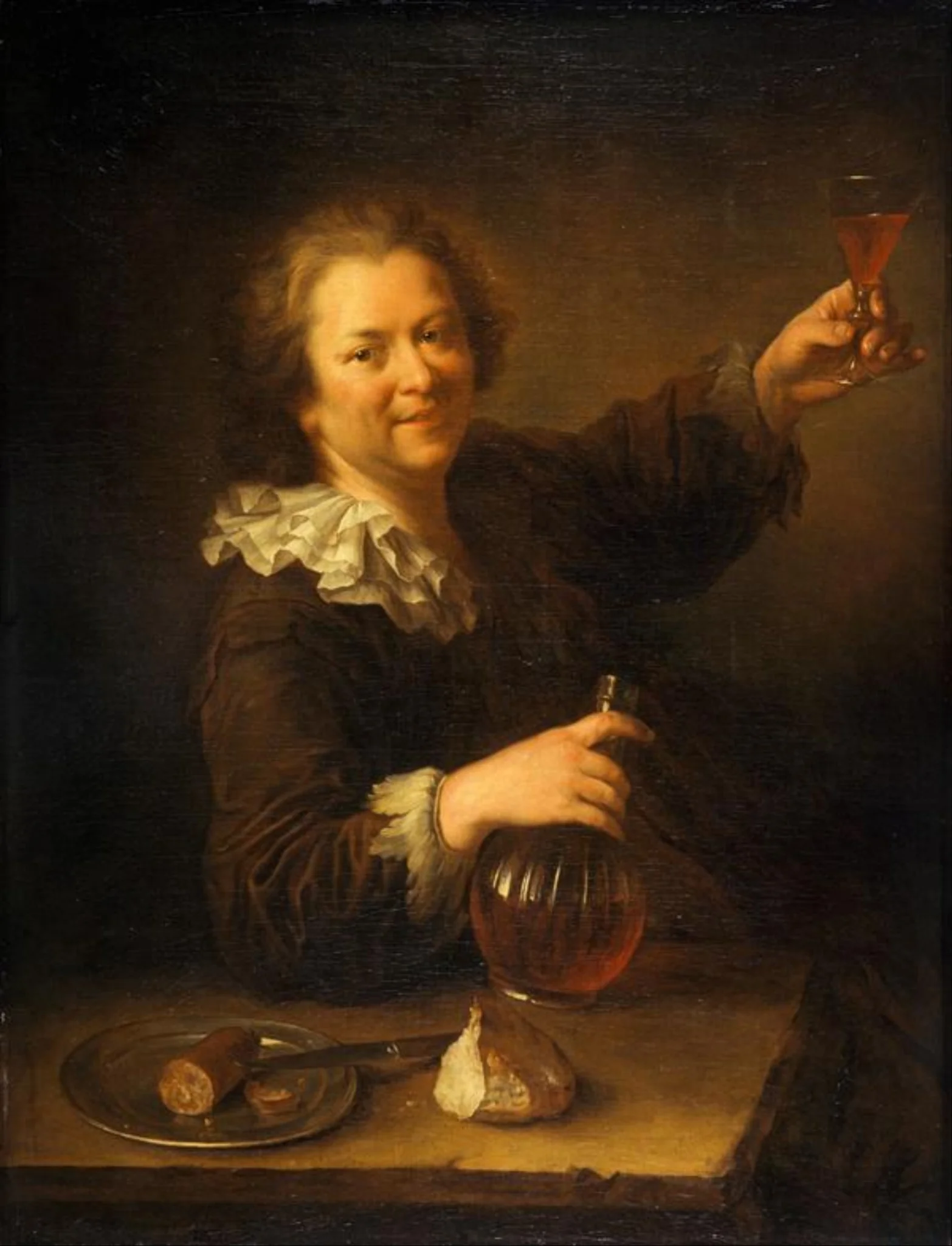 Self-portrait as a Drinker ('The Toper'), detail