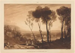The Bridge in Middle Distance, by Charles Turner, ink, 1808