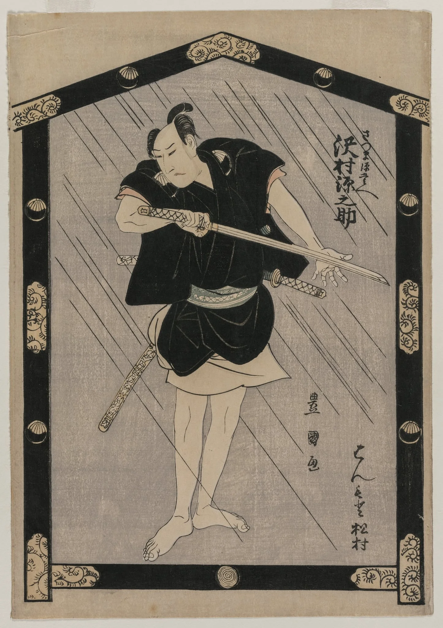 Sawamura Gennosuke as Satsuma Gengobei, detail
