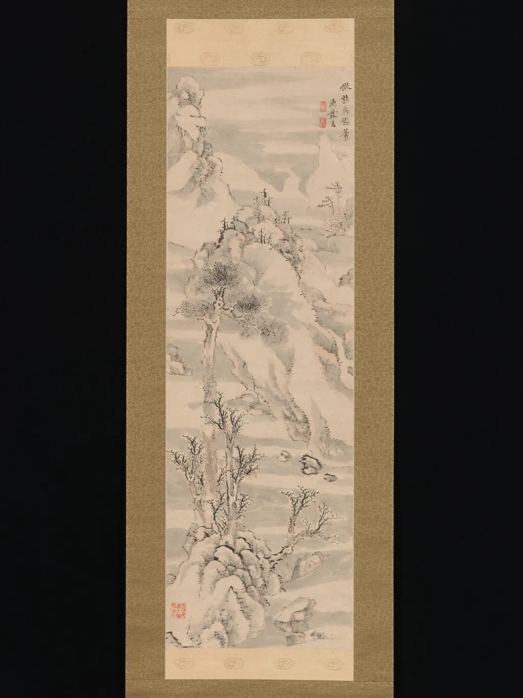 Wintry Landscape, in the Style of Guo Zhongshu, by Ike Taiga, unspecified