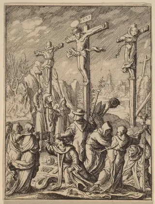The Crucifixion, by Wenceslaus Hollar, ink, 1642
