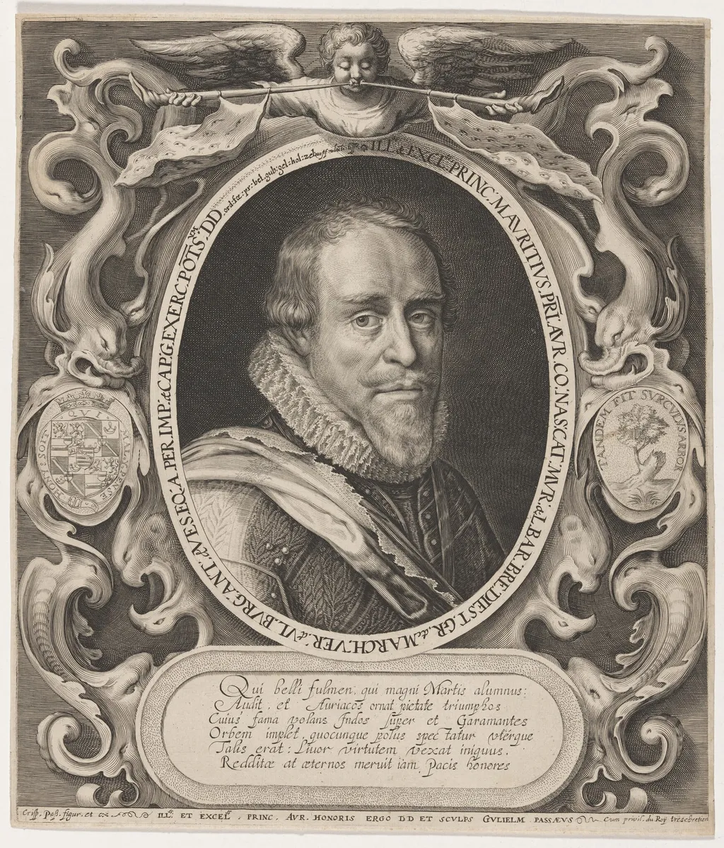 Maurice of Nassau, Prince of Orange, by Willem de Passe, ink, 1618