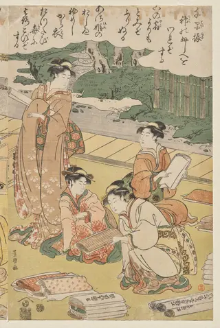 Women Making Clothing, by Utagawa Toyokuni I, 1794