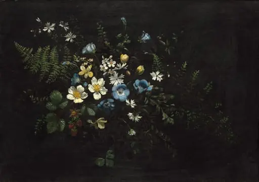 Spray of Flowers and Ferns, by Titian Ramsay Peale, oil, 1842