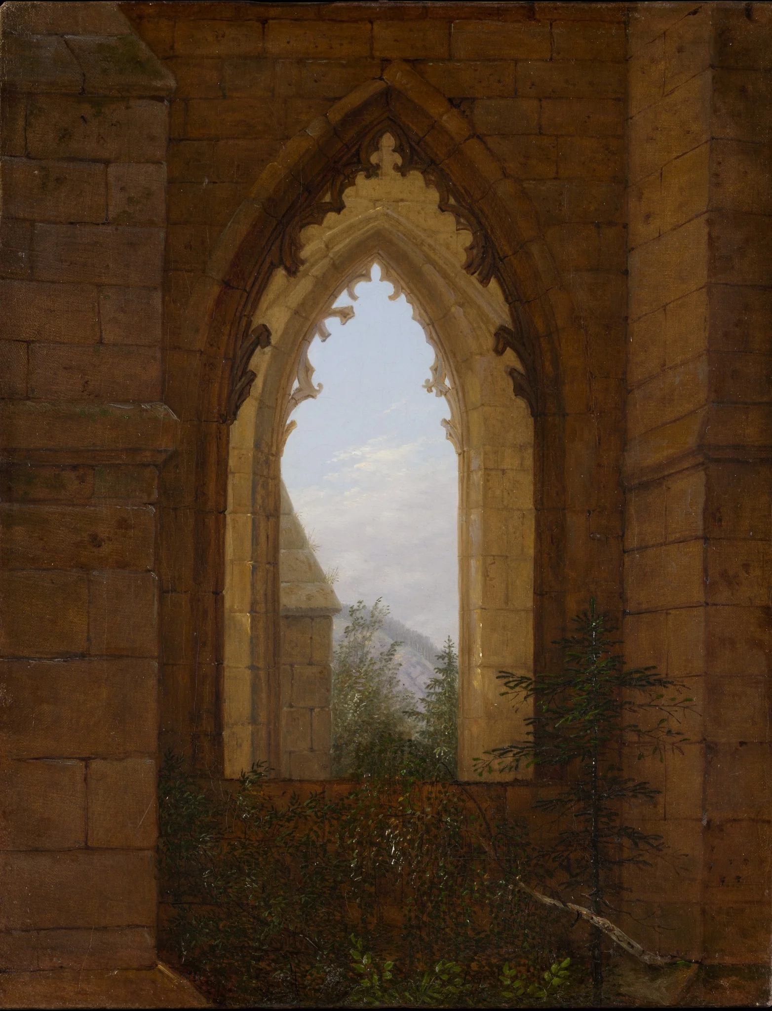 Gothic Windows in the Ruins of the Monastery at Oybin, detail