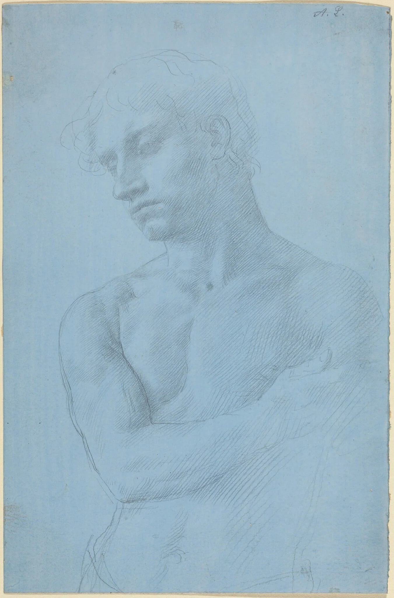 Bust of Nude Man, detail
