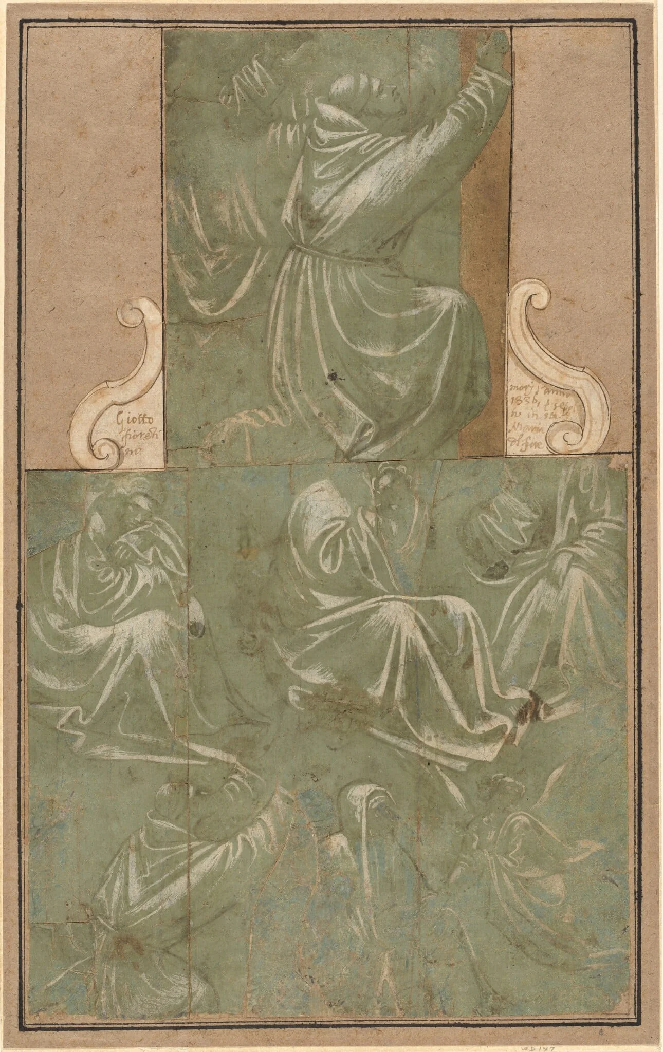 Studies of Saint Francis Kneeling and Other Figures, detail
