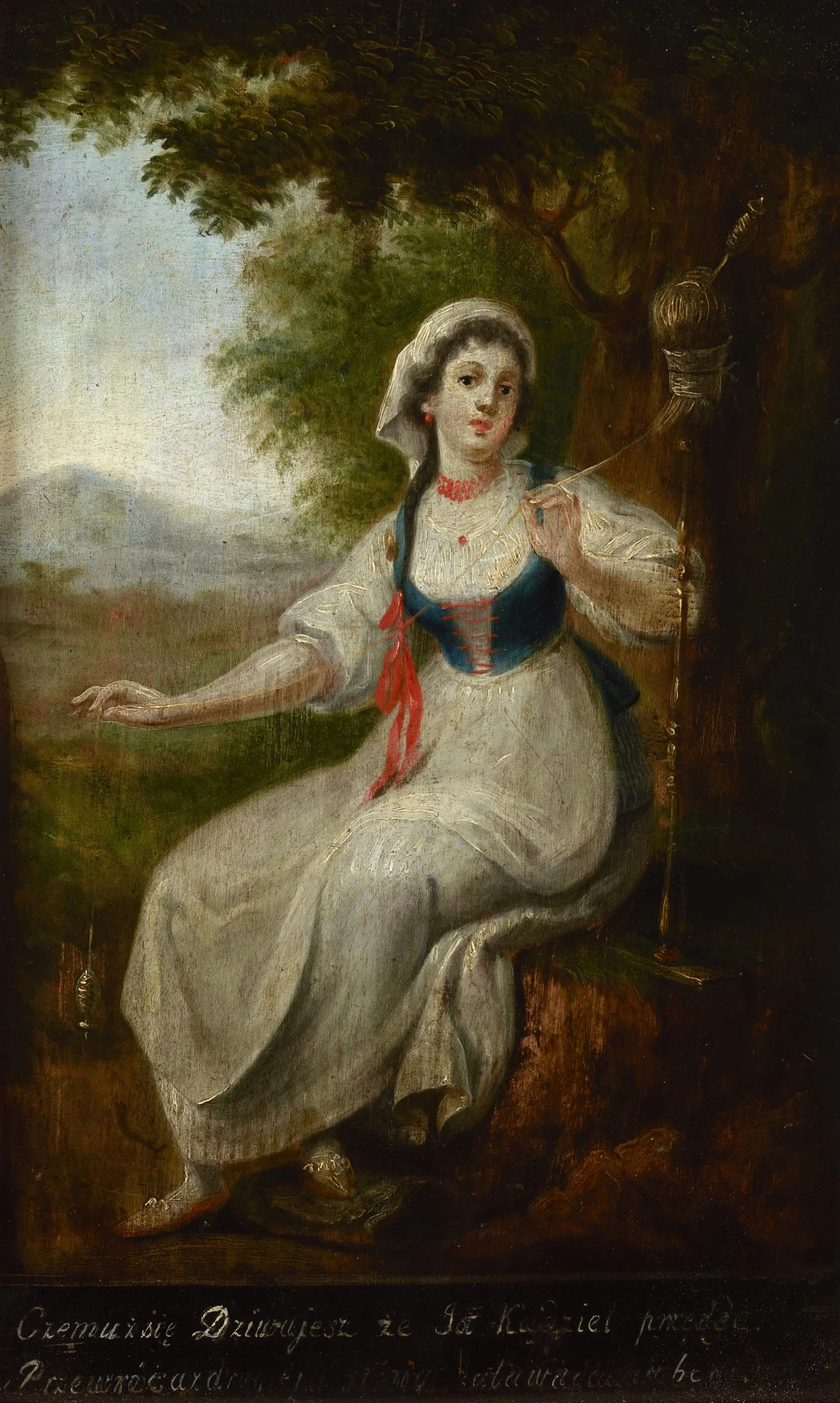 Spinner at Her Work, detail
