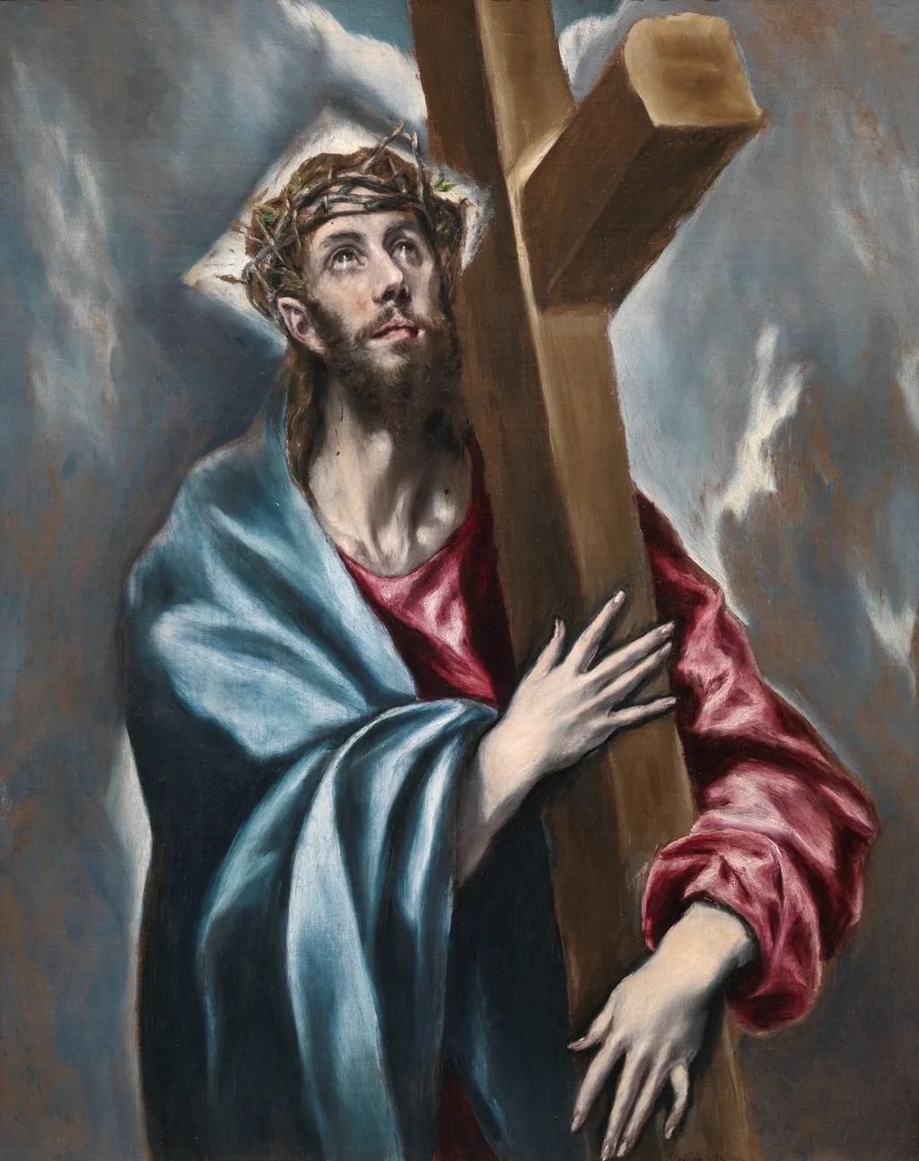 Christ Holding the Cross, by El Greco, oil, 1602