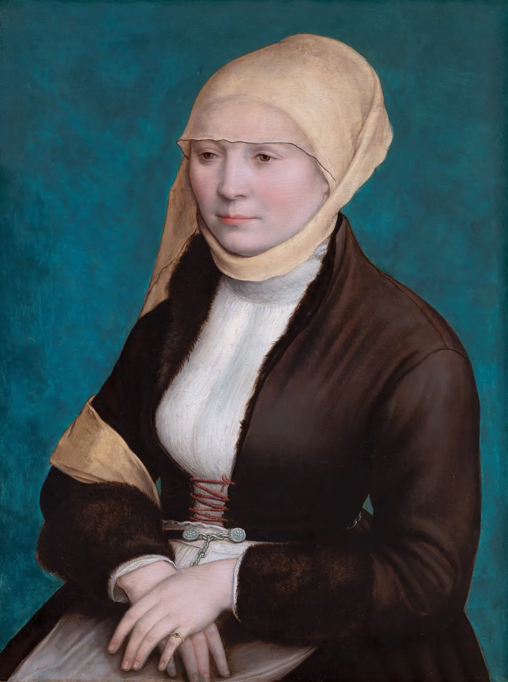 Portrait of a woman from southern Germany, by Hans Holbein the Younger, oil, 1520
