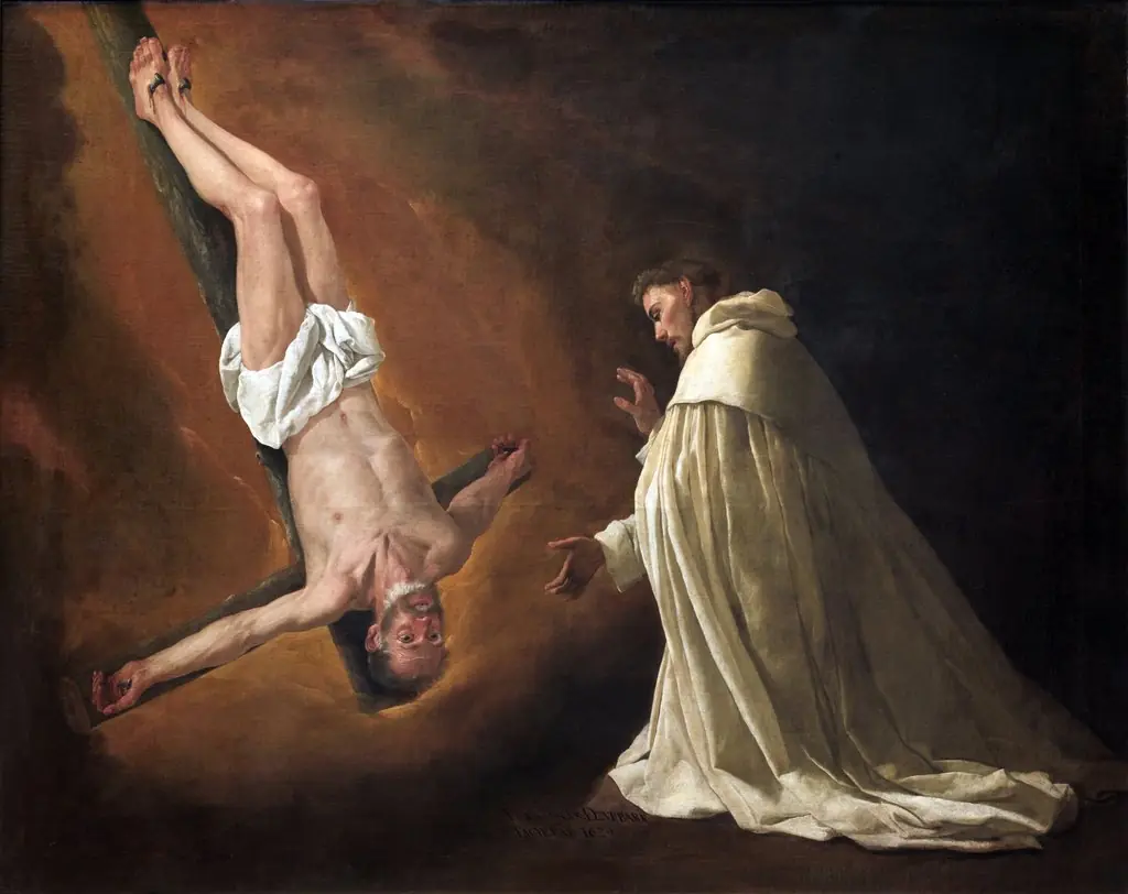 Apparition of the Apostle Peter to Saint Peter Nolasco, by Francisco de Zurbarán, oil, 1629