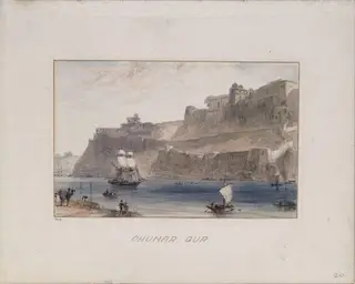 Chunar Gur, by William Daniell, watercolor, 1789