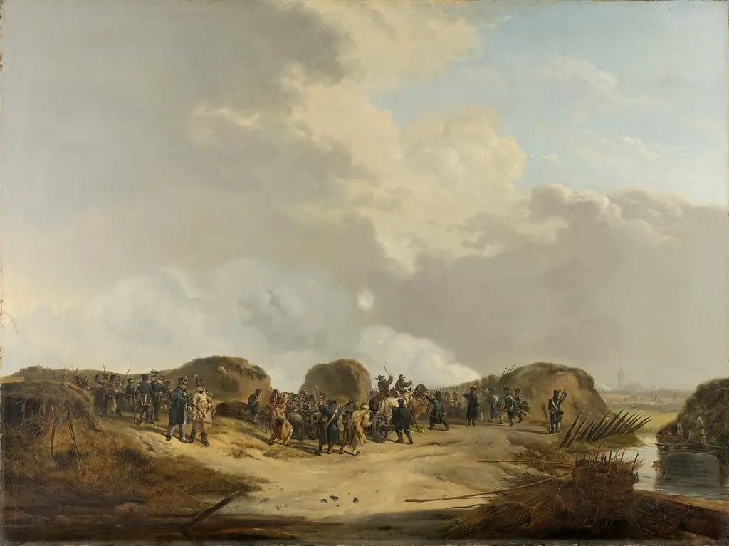 The Casemates outside of Naarden during the Siege, April 1814, by Pieter Gerardus van Os, oil, 1814