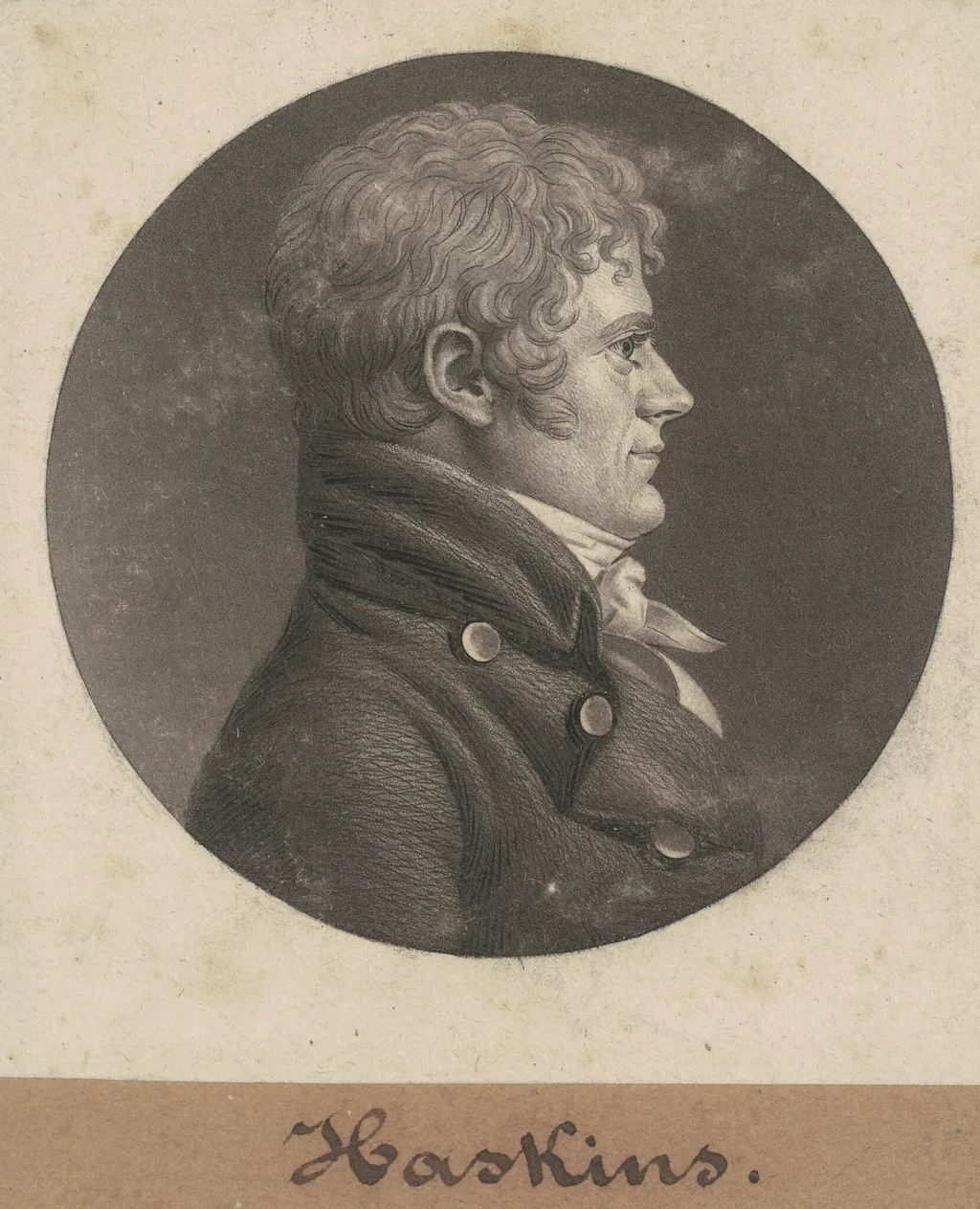 Joseph Haskins, by Charles B. J. Févret de Saint-Mémin, ink, 1803