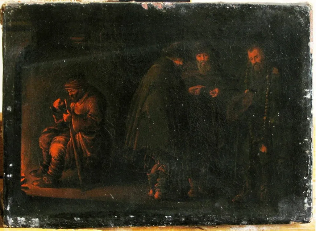 Cerșetori în jurul focului, by Egbert van der Poel, unspecified