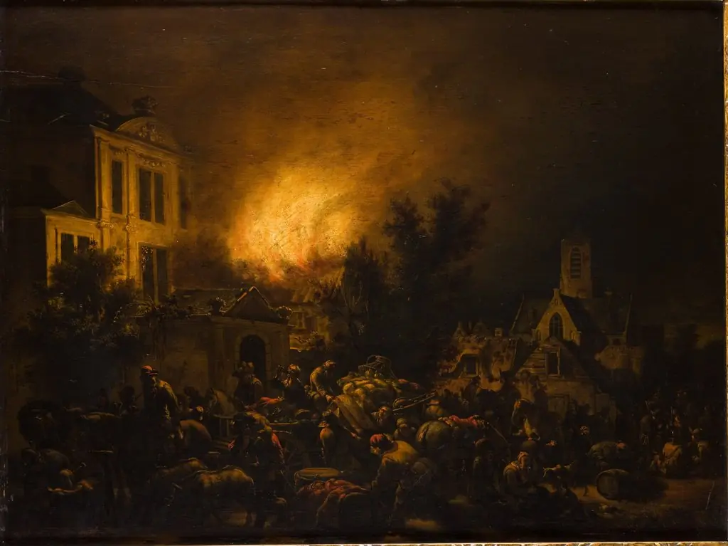 Fire in the City – Palace in the Fire, by Egbert van der Poel