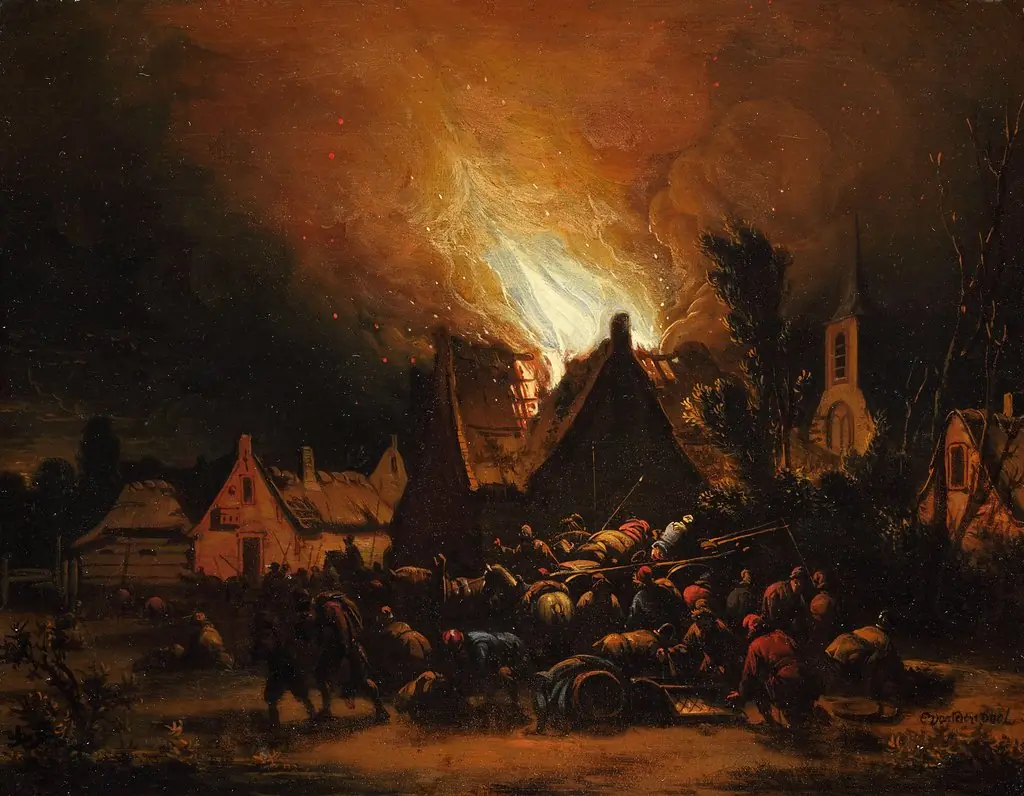 Nocturnal Fire, by Egbert van der Poel