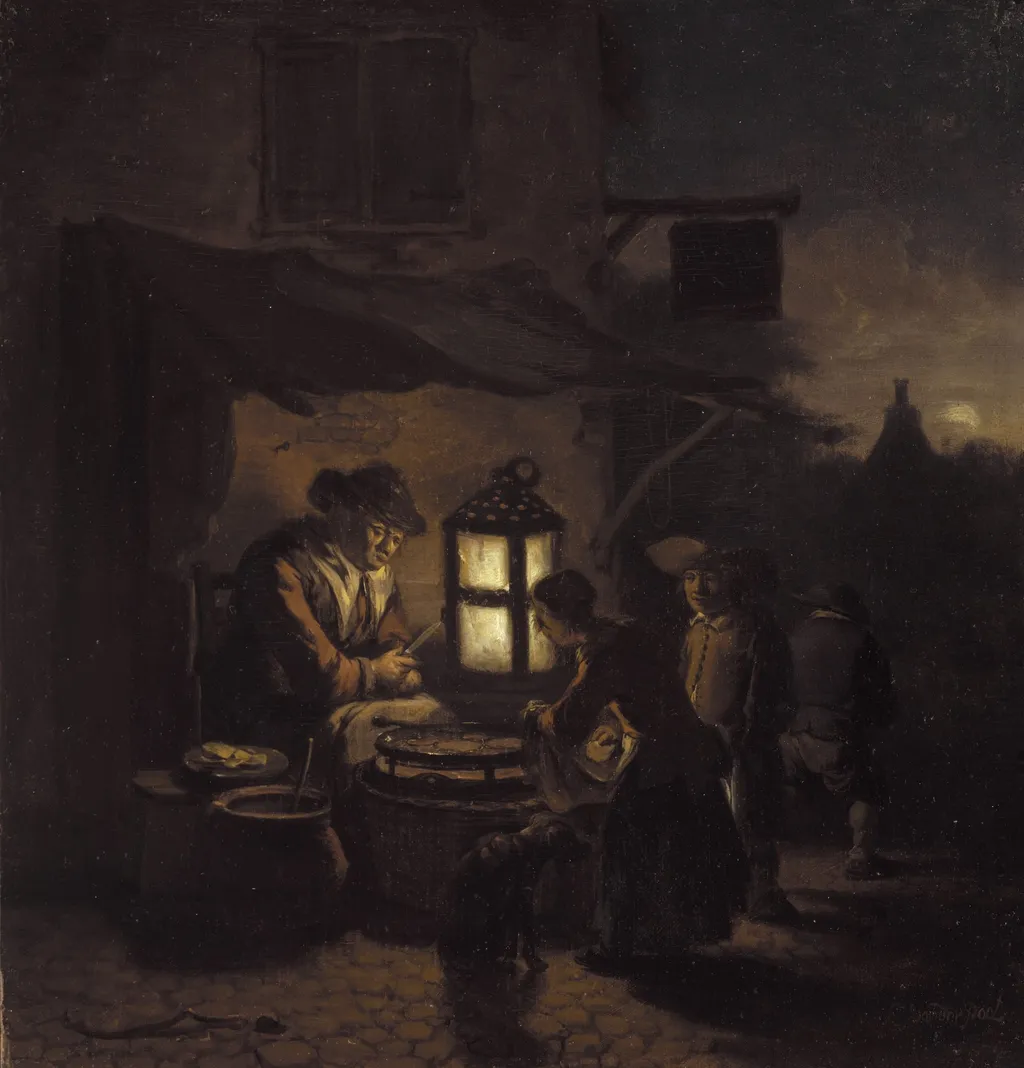 The Pancake Maker, by Egbert van der Poel, oil, 1654
