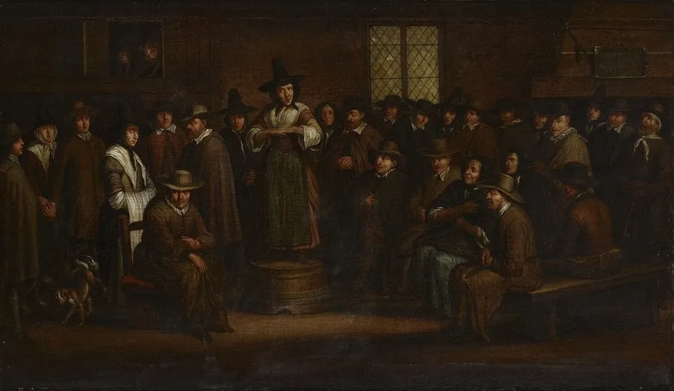 A Quaker Meeting, by Egbert van Heemskerck, oil, 1679