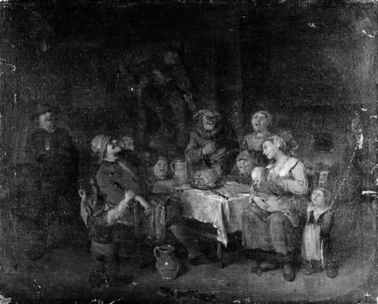Peasants Merry-Making, by Egbert van Heemskerck, oil, 1688