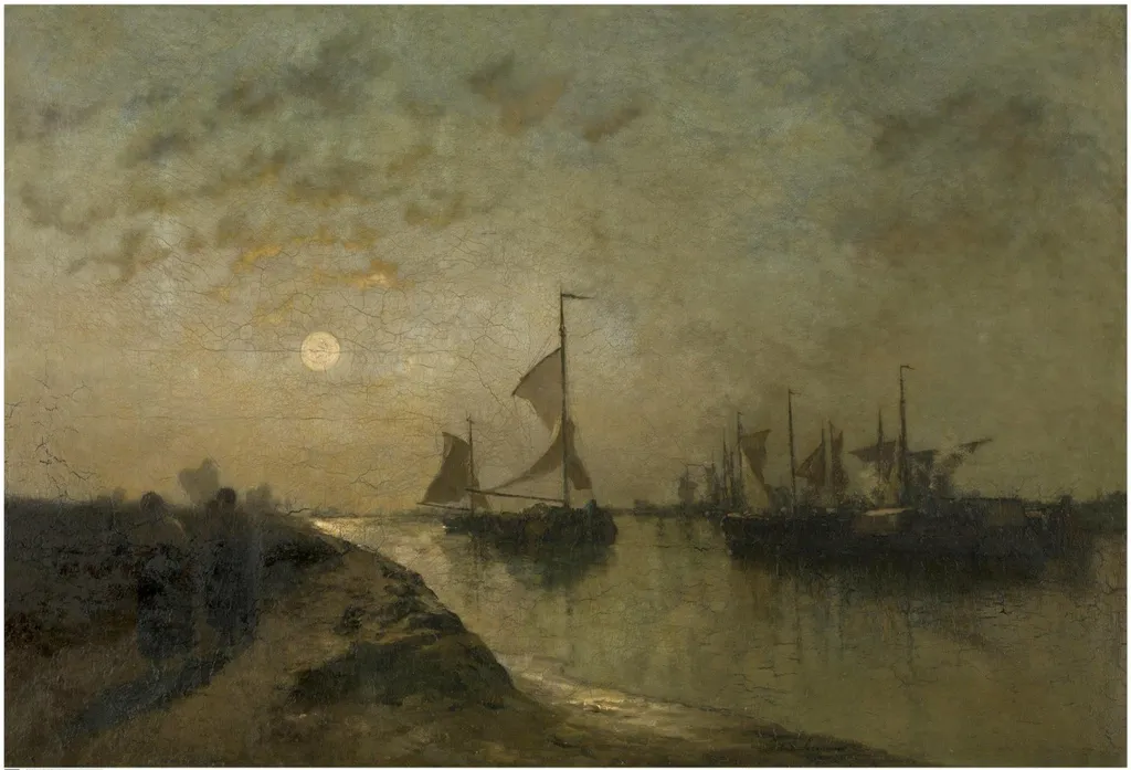 Summer evening, by Egide François Leemans, oil, 1871