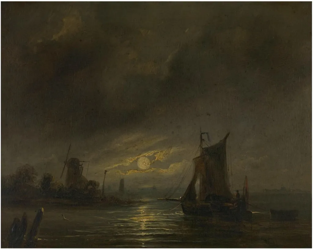 Night View, by Egide Linnig, oil, 1843