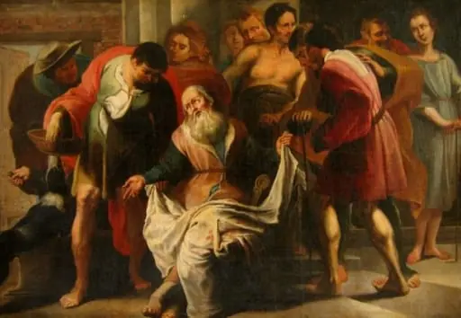 Fiii lui Iacob aduc hainele însângerate ale lui Iosif, by Egide Smeyers