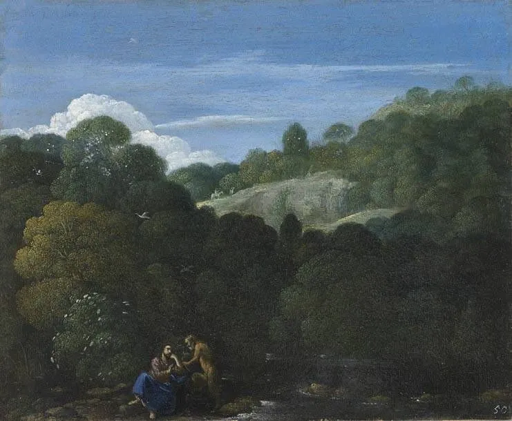 The tempatation of Christ, by Eglon van der Neer, oil, 1700