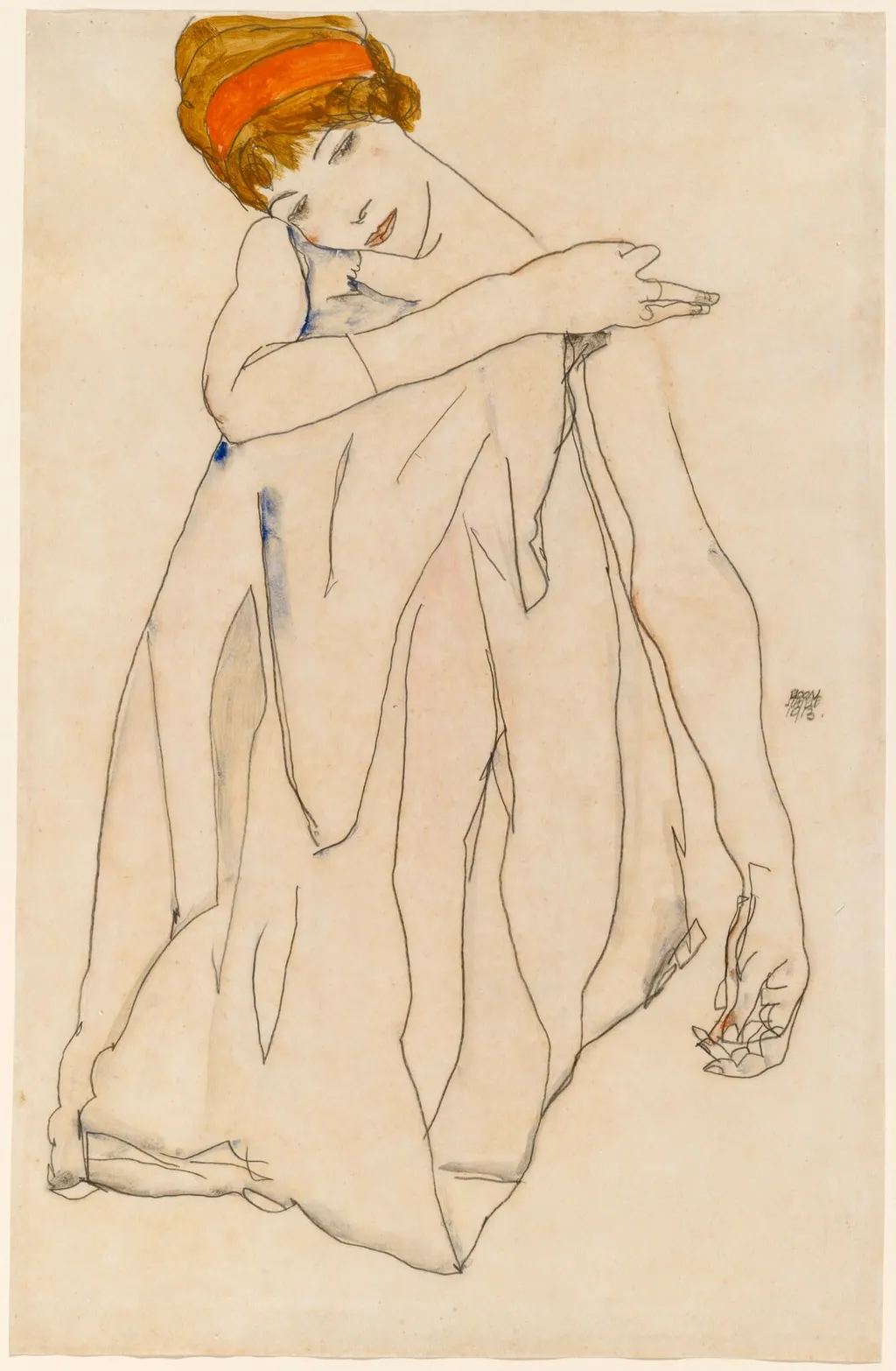 Dancer (Die Tänzerin), by Egon Schiele, gouache, 1913