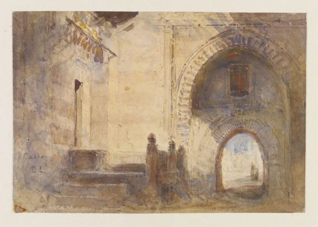 A Gateway in Cairo, by Egron Sillif Lundgren, watercolor, 1862