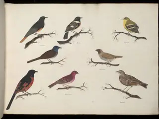 Eight birds, 1826