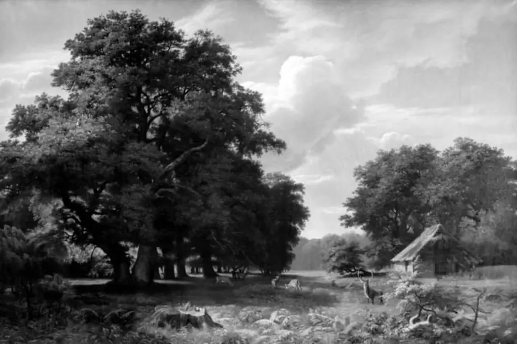 Landskab fra Frijsenborg Dyrehave. Bygevejrsdag, by Eiler Rasmussen Eilersen