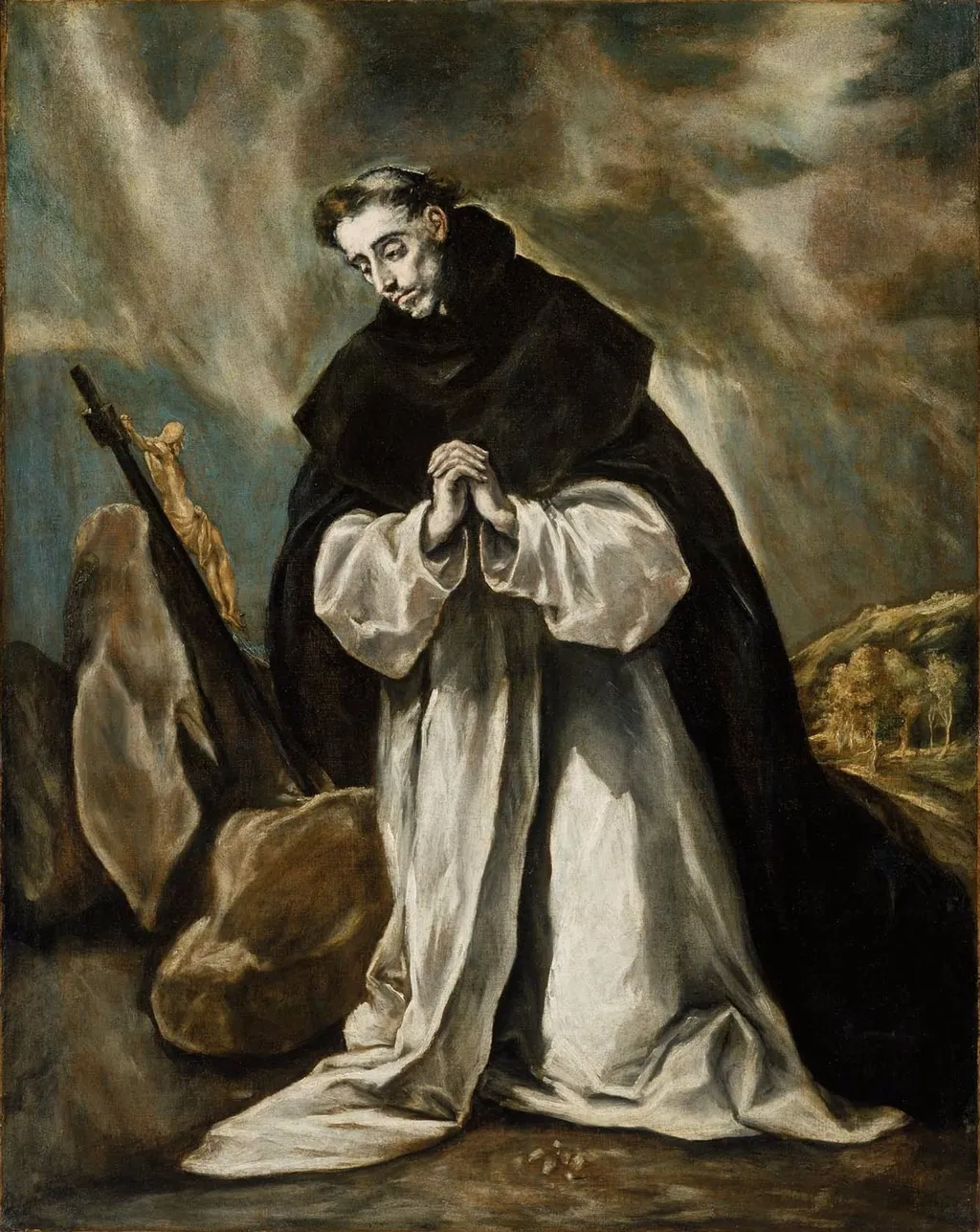Saint Dominic in Prayer, by El Greco, oil, 1605
