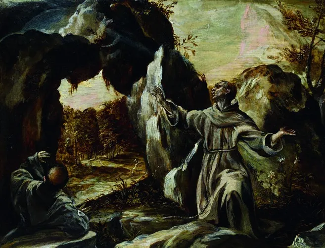 Saint Francis of Assisi receives the Stigmata, by El Greco, oil, 1575