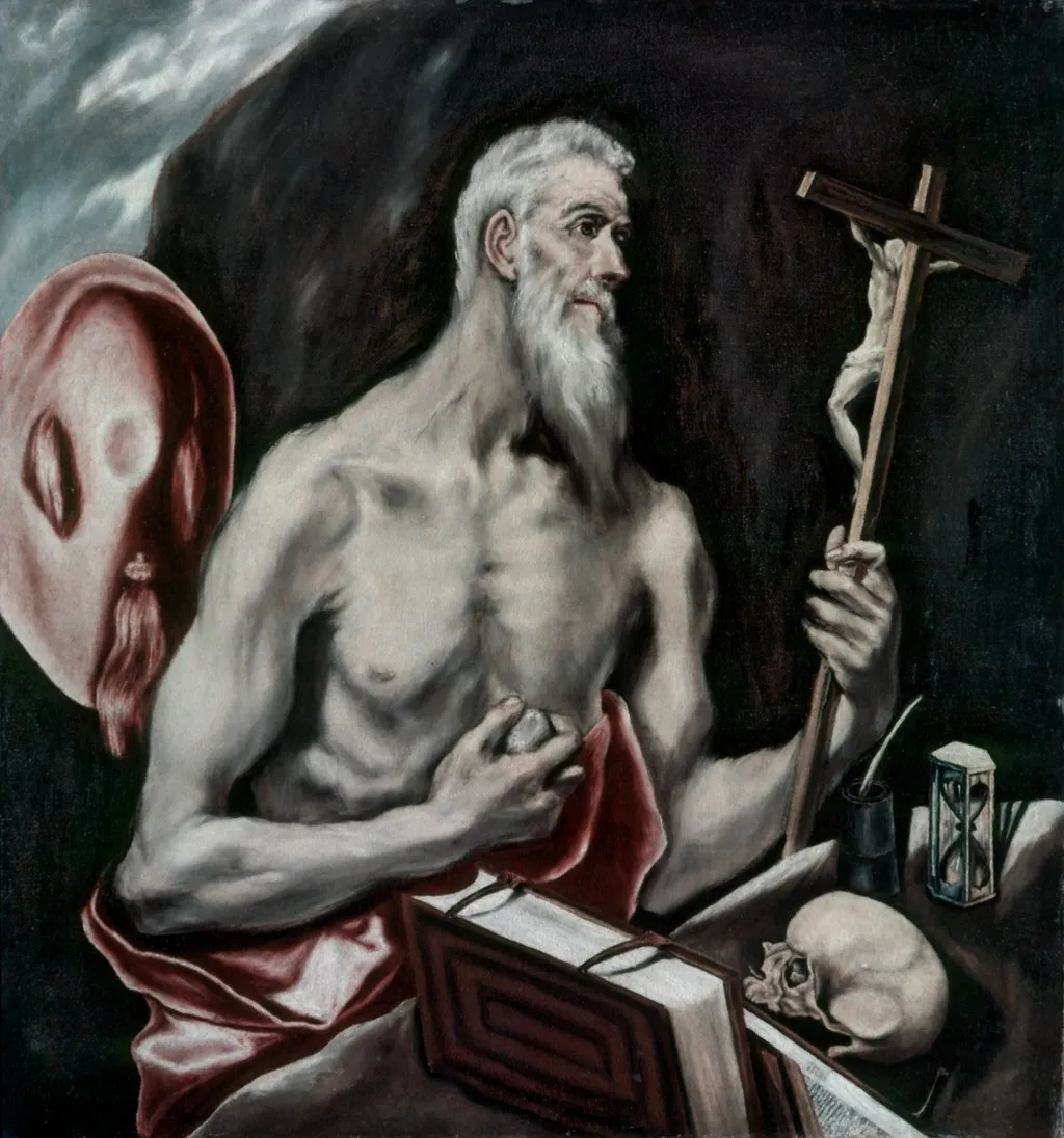 Saint Jerome in Penitence, by El Greco, oil, 1599