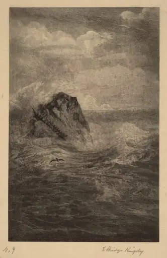 A Rock in the Sea, by Elbridge Kingsley